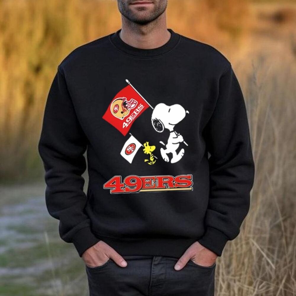 Snoopy Woodstock 49ers Crewneck Sweatshirt Football Flag Peanuts Fan Gift 17